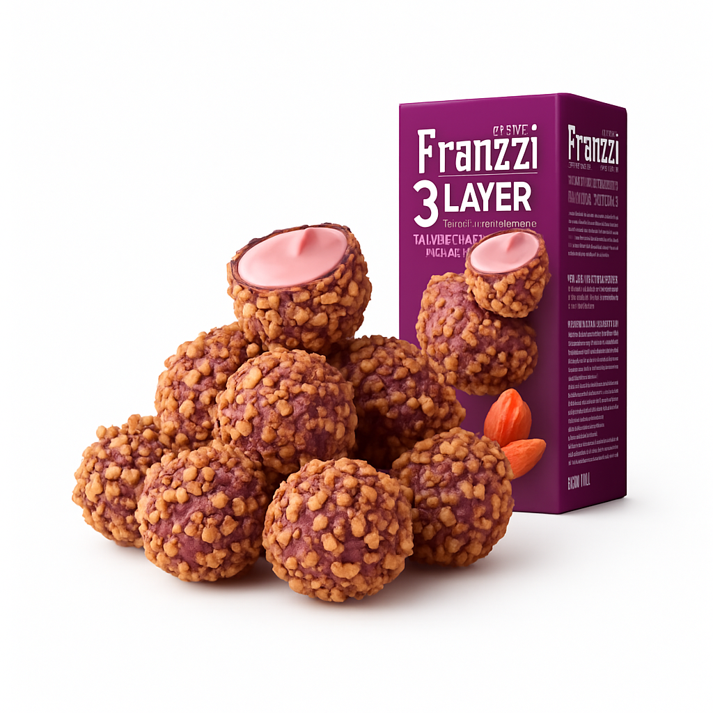 Mei Wei: Bolinha de Aveia e Batata Doce Roxa com Morango(法丽兹小丸子)- Faliz 92g - Embalagem em Fundo Branco