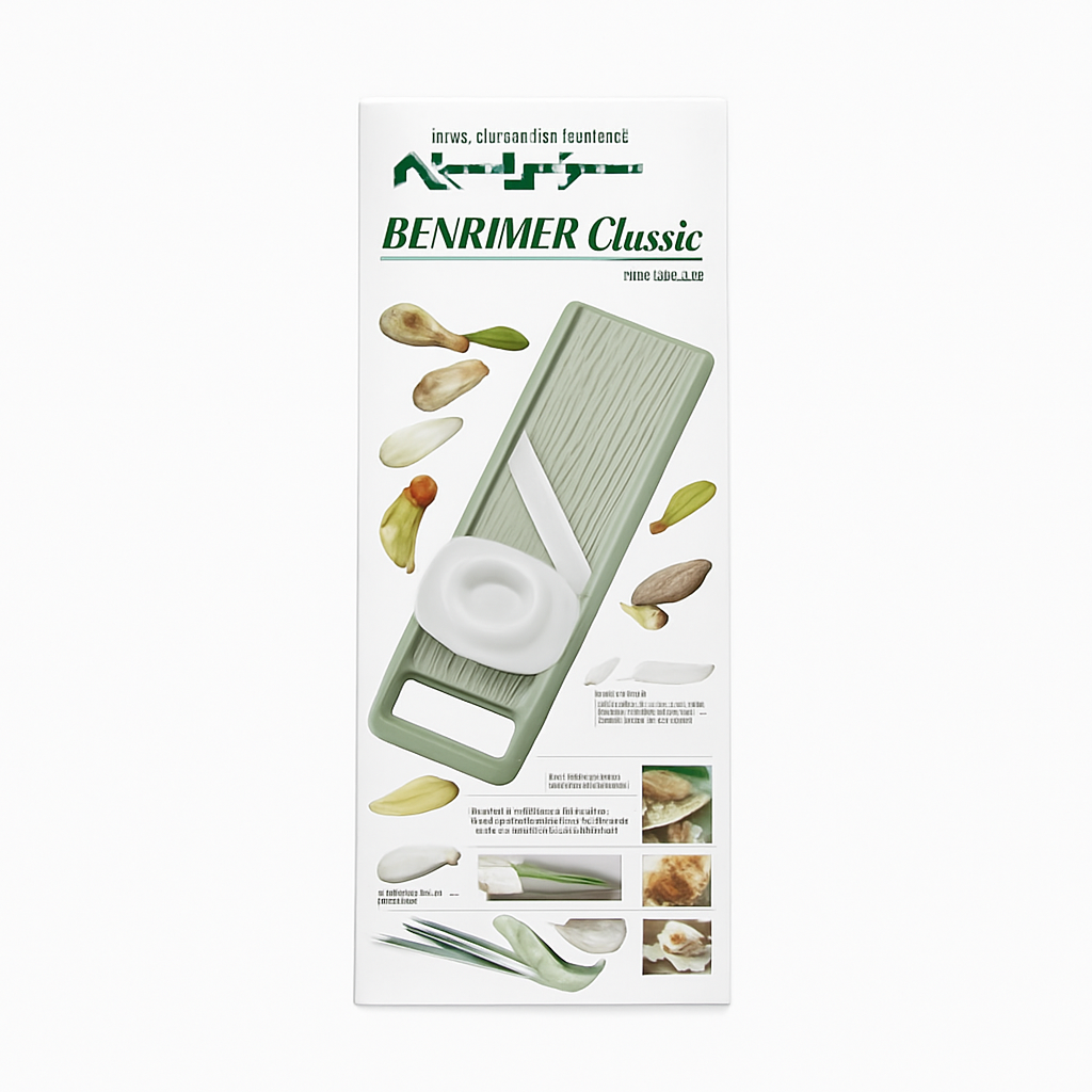 Mei Wei: Mandolin Japonês Benriner Classic(ベンリナー)- Verde - Embalagem em Fundo Branco