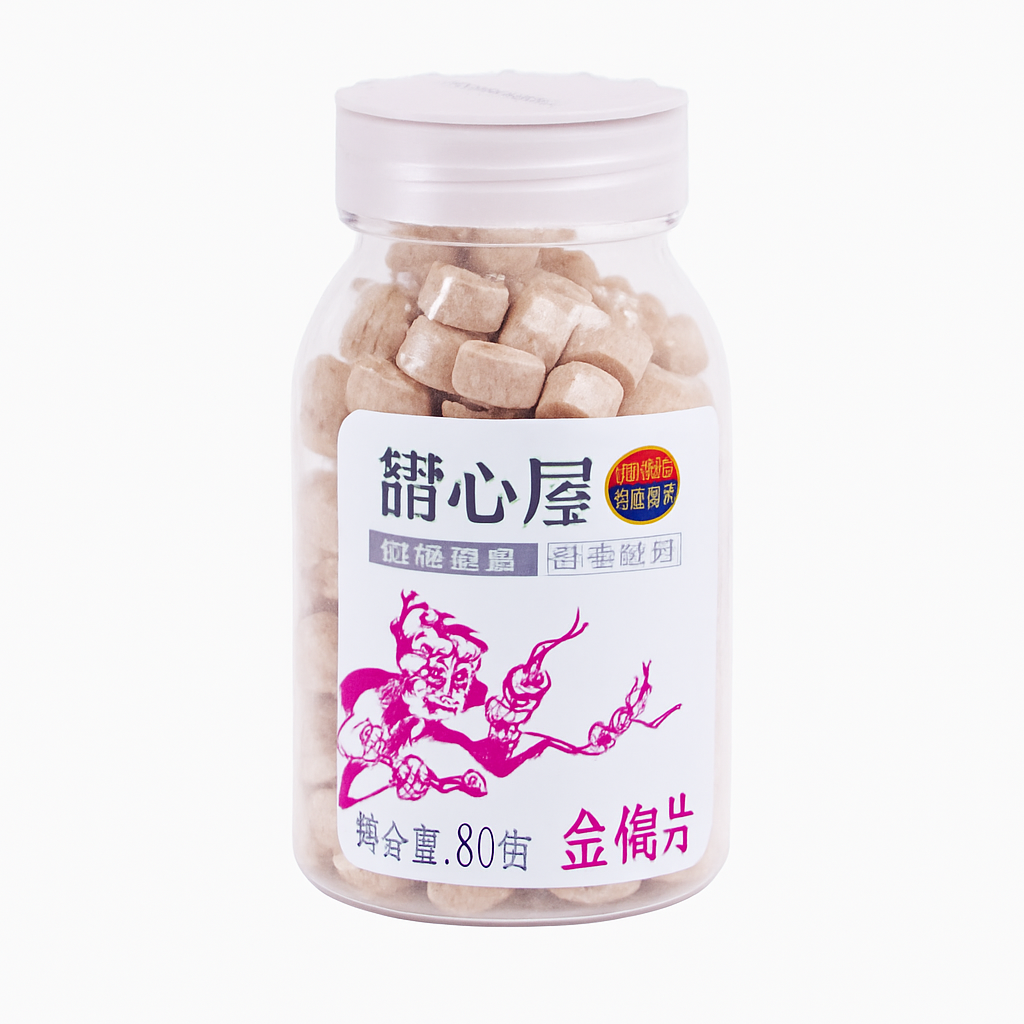 Mei Wei: Bala de Ameixa Doce(甜心屋金梅片)- Sweet House 80g - Embalagem em Fundo Branco