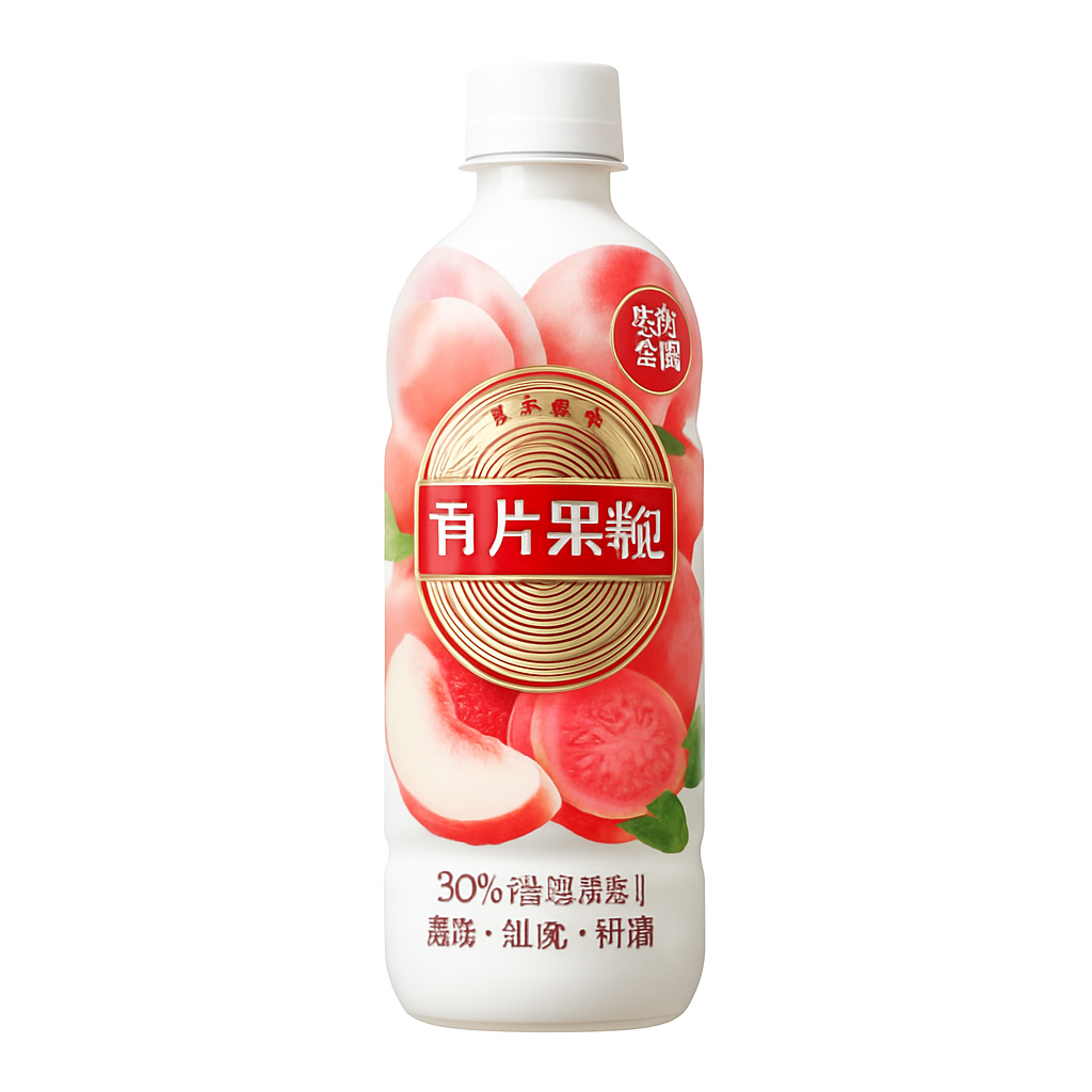 Mei Wei: Suco de Frutas Vermelhas(旺旺有片果林果汁)- Want Want 500ml - Embalagem em Fundo Branco