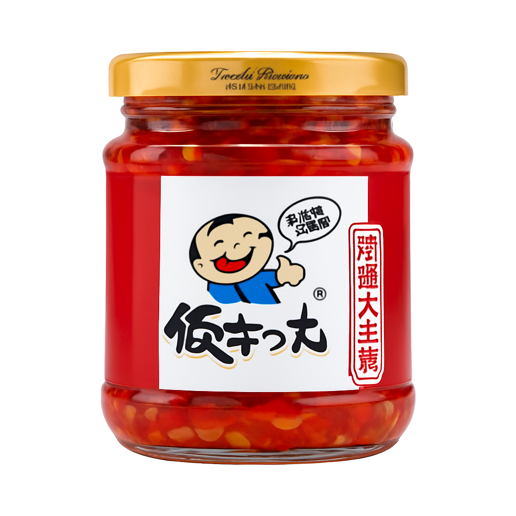 Mei Wei: Conserva de Rabanete Picante(饭扫光香辣大头菜)- Fansaoguang 280g - Embalagem em Fundo Branco