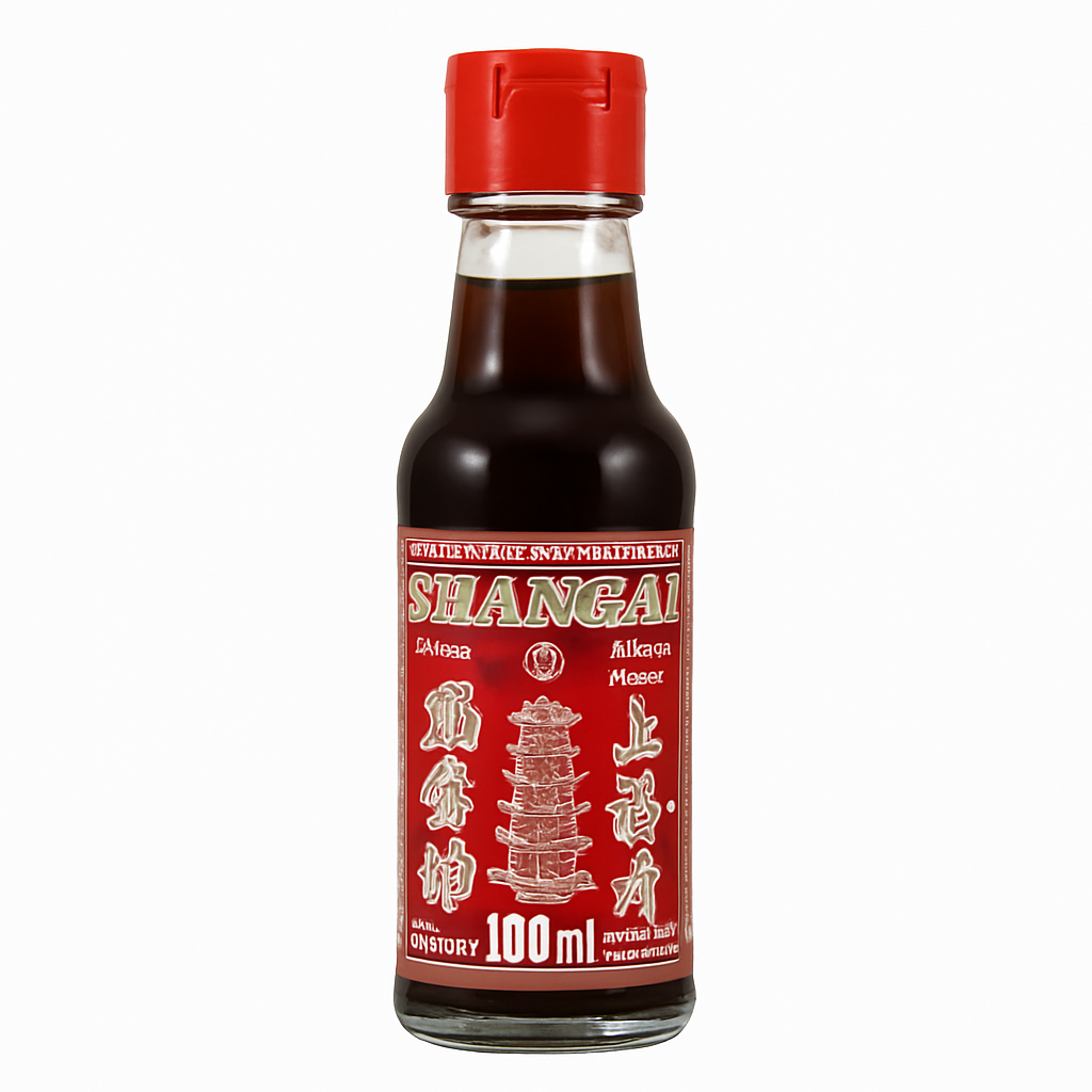 Mei Wei: Óleo de Gergelim Torrado(上海麻油)- Shangai 100ml - Embalagem em Fundo Branco