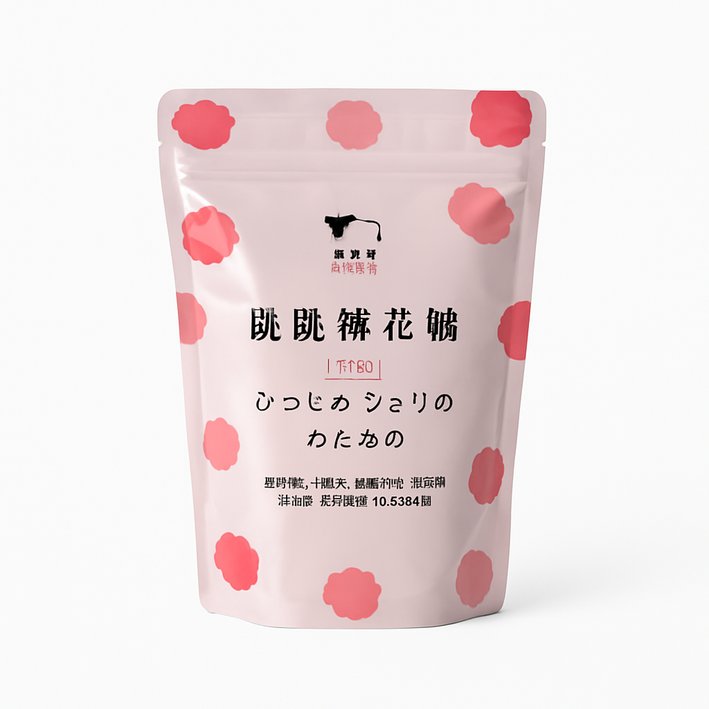 Mei Wei: Algodão Doce Sabor Cola(跳跳糖花蕾)- Qiao Li Yang 22g - Embalagem em Fundo Branco