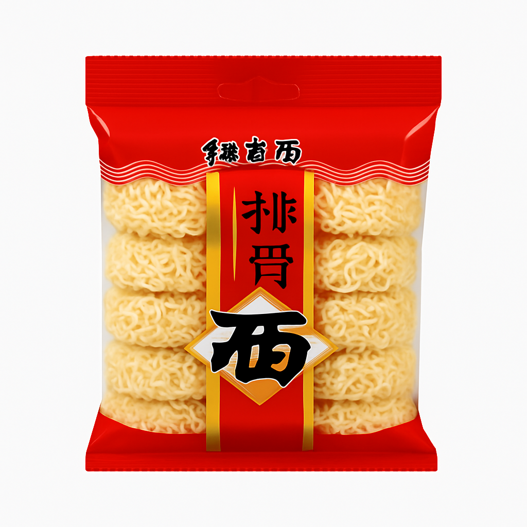 Mei Wei: Macarrão Instantâneo Sabor Costela(伊麦源排骨面)- Yimaiyuan 700g - Embalagem em Fundo Branco