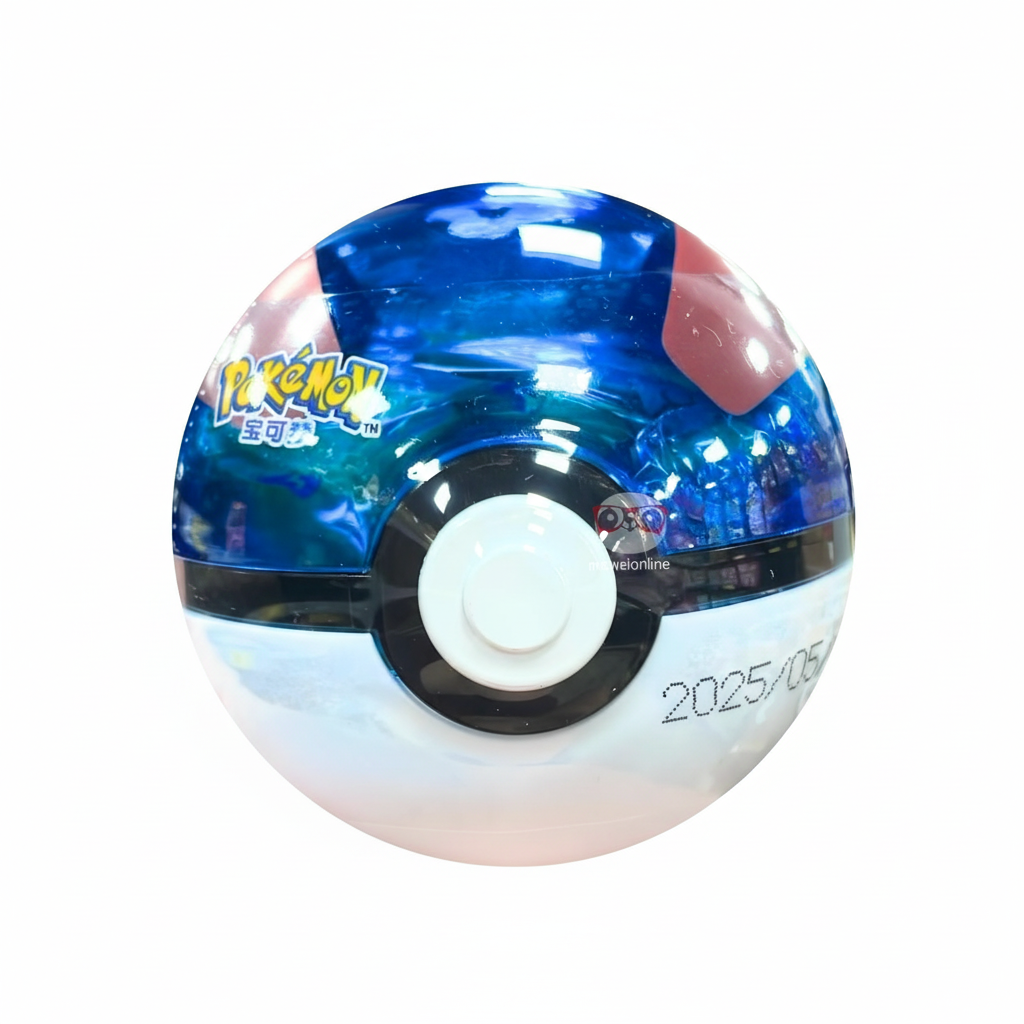 Mei Wei: Pokebola Azul Pokémon 宝可梦 Bala de Goma Frutas Sortidas 20g - Embalagem em Fundo Branco