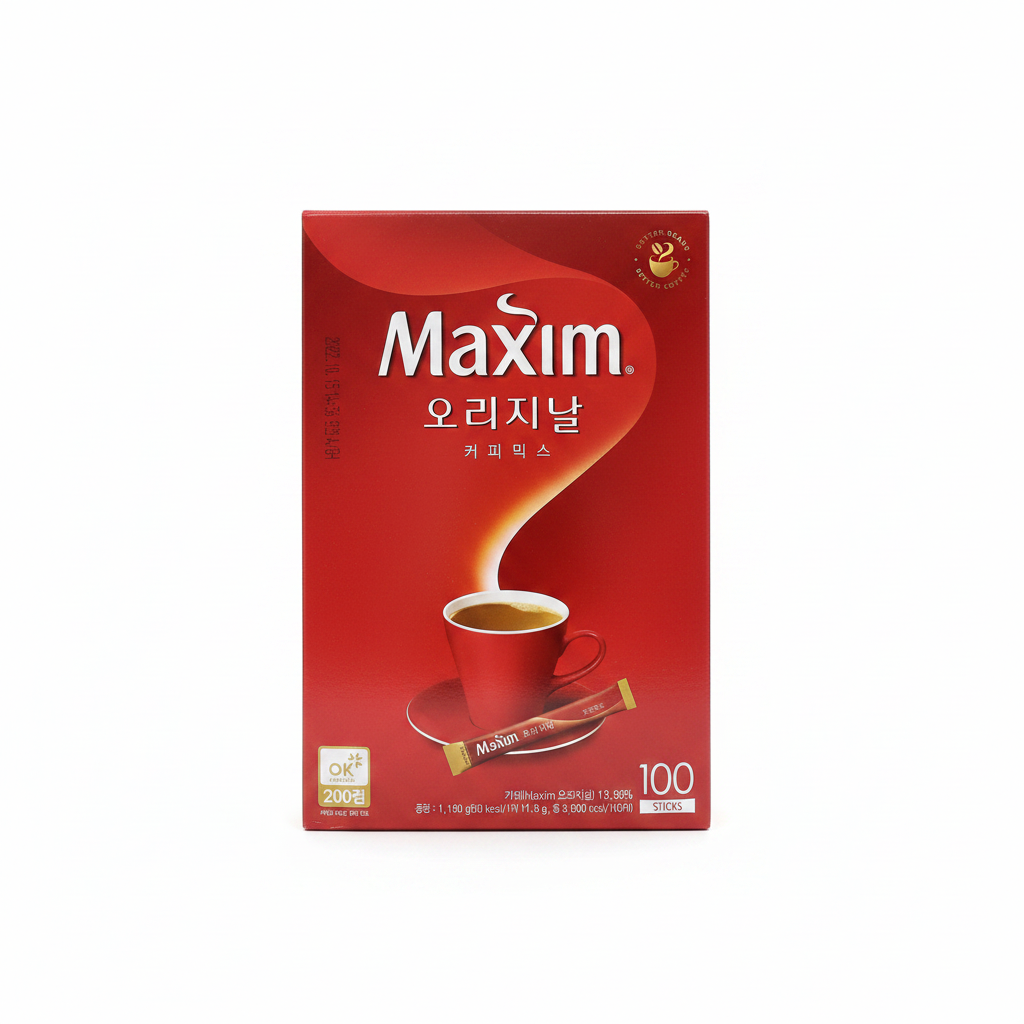 Mei Wei: Café Misturado Maxim Original 100 Sachês 1180g - Embalagem em Fundo Branco