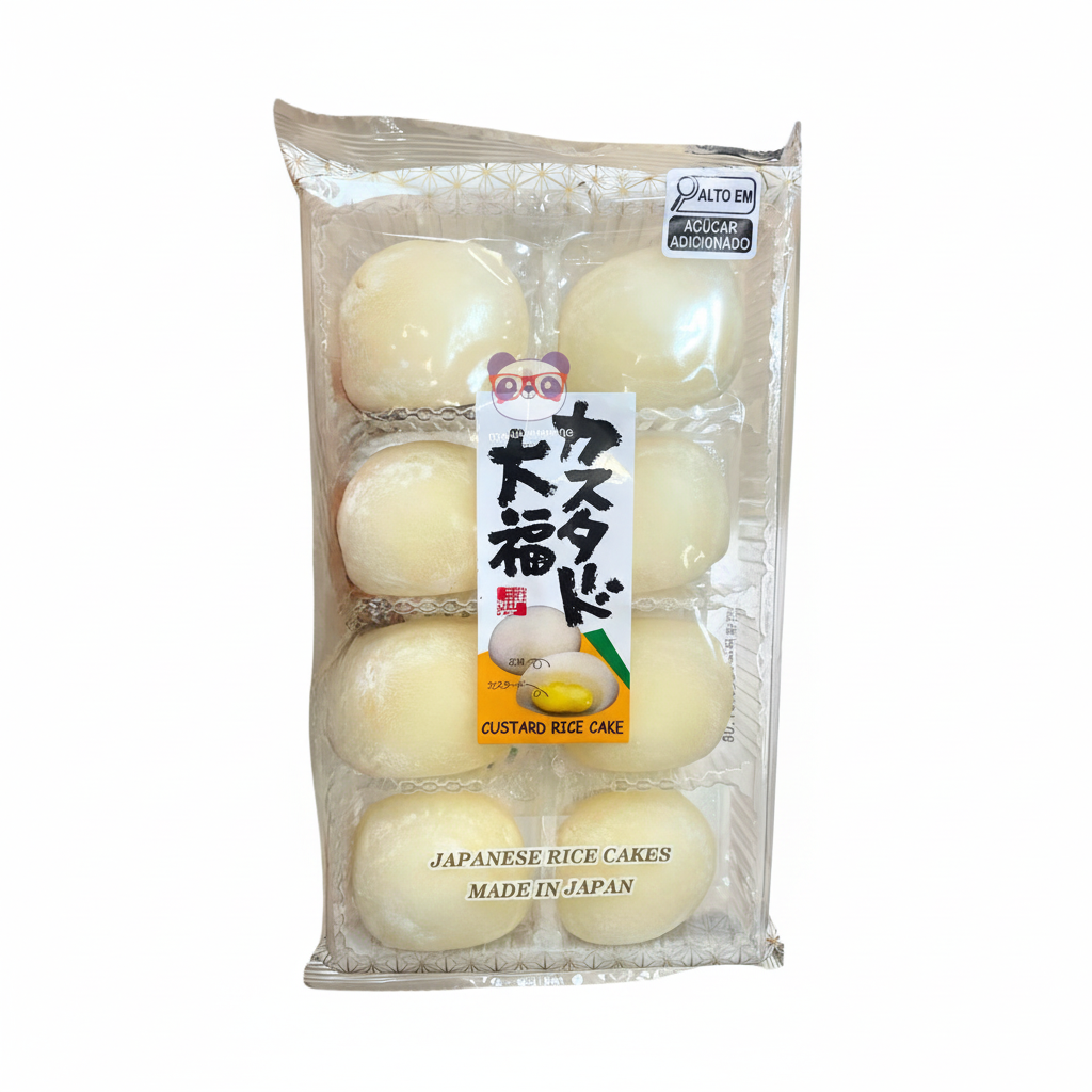 Mei Wei: Mochi Daifuku Custard Kubota 216g - Embalagem em Fundo Branco