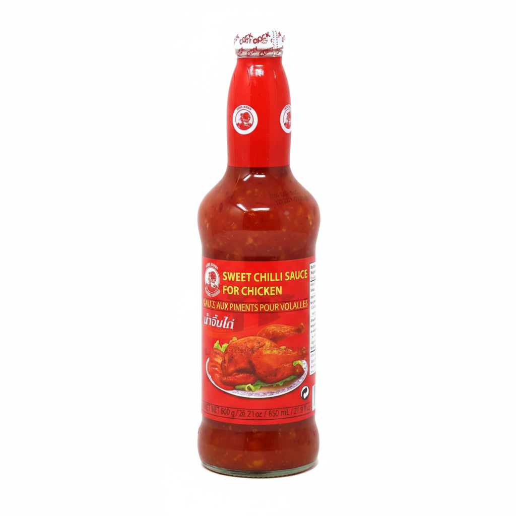 Mei Wei: Molho de Pimenta Doce Sweet Chilli Sauce Cock Brand 800g - Embalagem em Fundo Branco