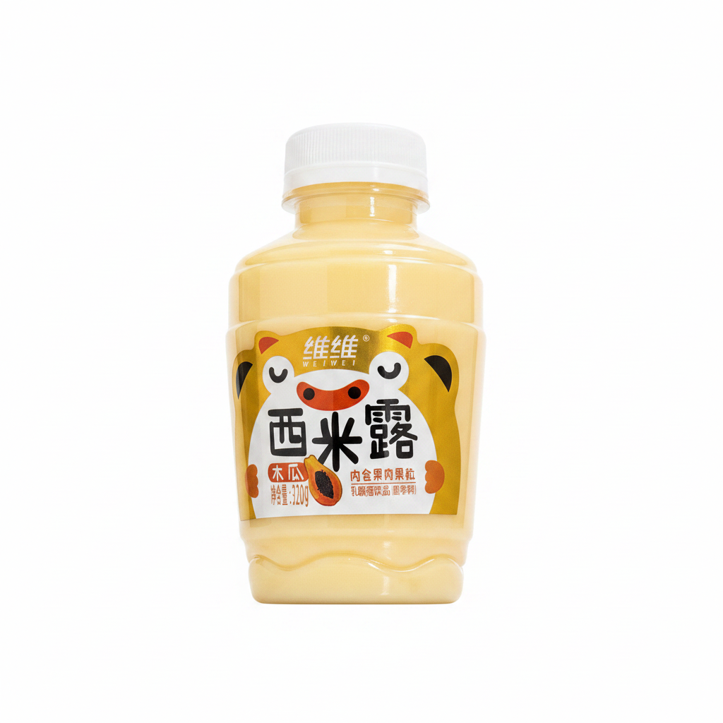 Mei Wei: Sagu com Leite de Coco Sabor Mamão 320g - Embalagem em Fundo Branco