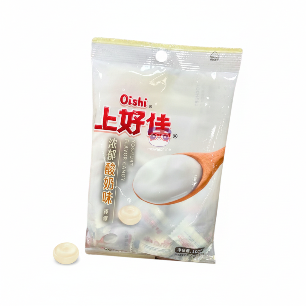 Mei Wei: Bala de Iogurte Oishi 100g - Embalagem em Fundo Branco