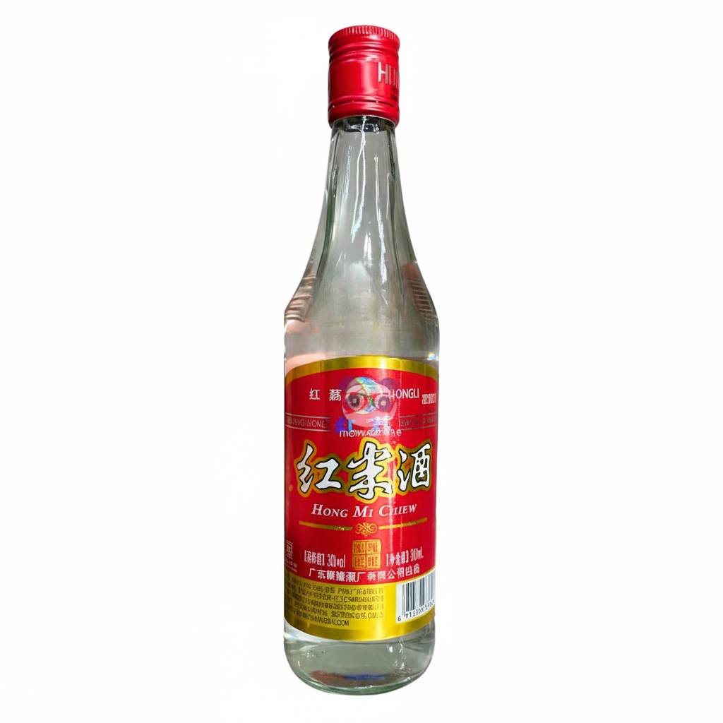 Mei Wei: Vinho de Arroz Vermelho Hongli 500ml - Embalagem em Fundo Branco