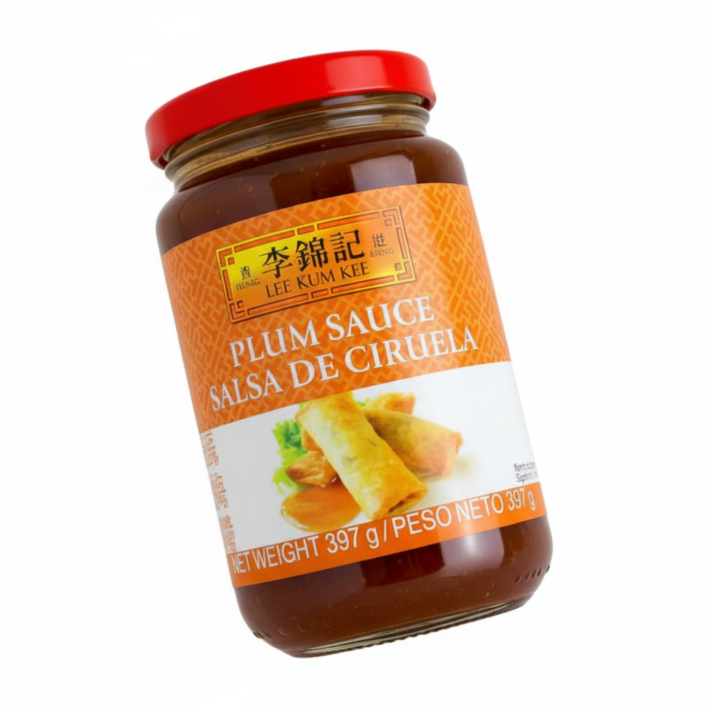 Mei Wei: Molho de Ameixa (Plum Sauce) Lee Kum Kee 397g - Embalagem em Fundo Branco