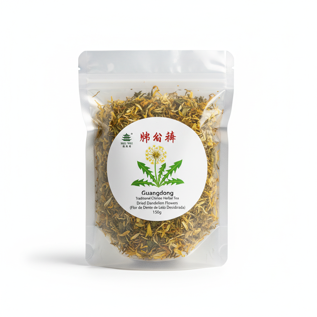 Mei Wei: Flor Dente de Leão Desidratado Guangdong 150g - Embalagem em Fundo Branco