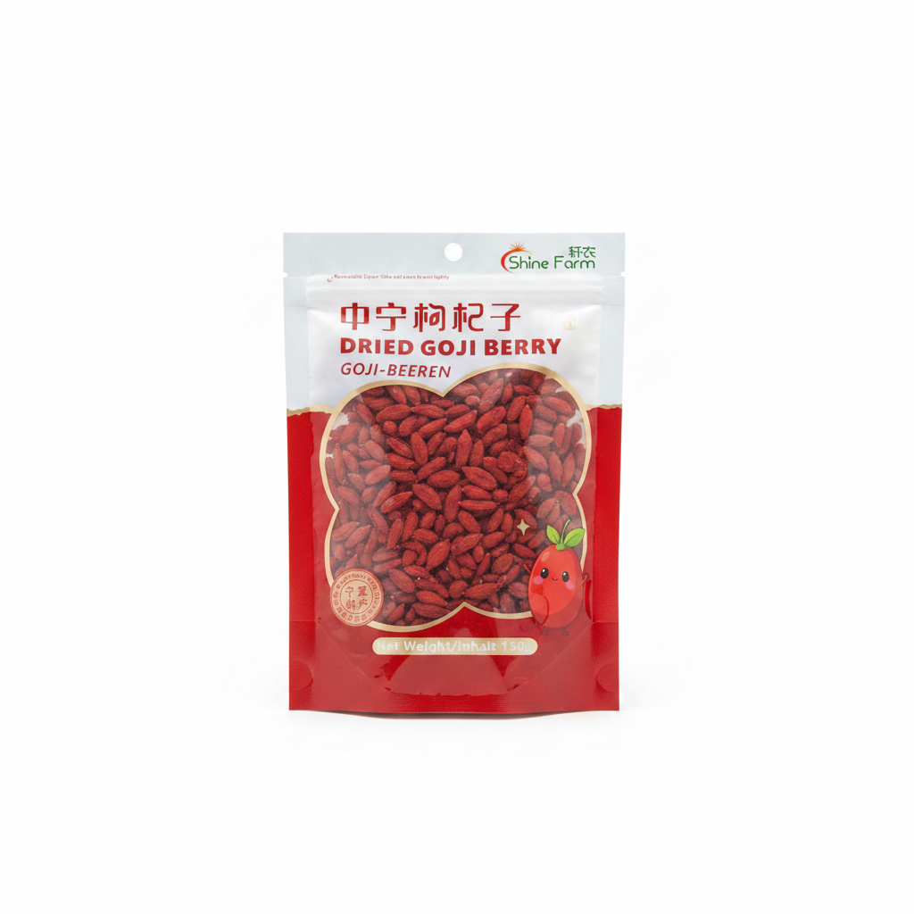 Mei Wei: Goji Berry Zhongning 150g - Embalagem em Fundo Branco