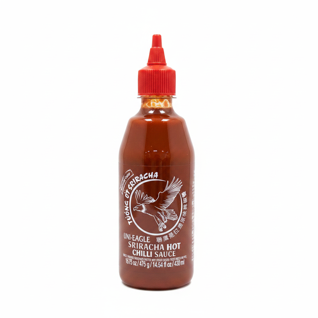 Mei Wei: Molho de Pimenta Uni-Eagle 475g - Embalagem em Fundo Branco