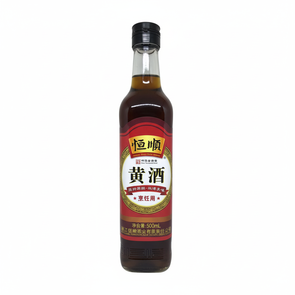 Mei Wei: Vinho de Arroz Fermentado Zhenjiang Hengshun 500ml - Embalagem em Fundo Branco