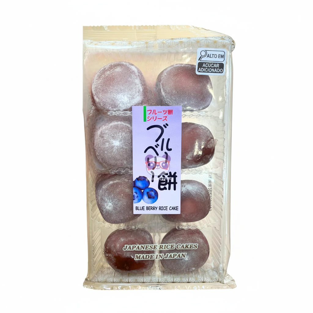 Mei Wei: Mochi Daifuku Blueberry Kubota 216g - Embalagem em Fundo Branco
