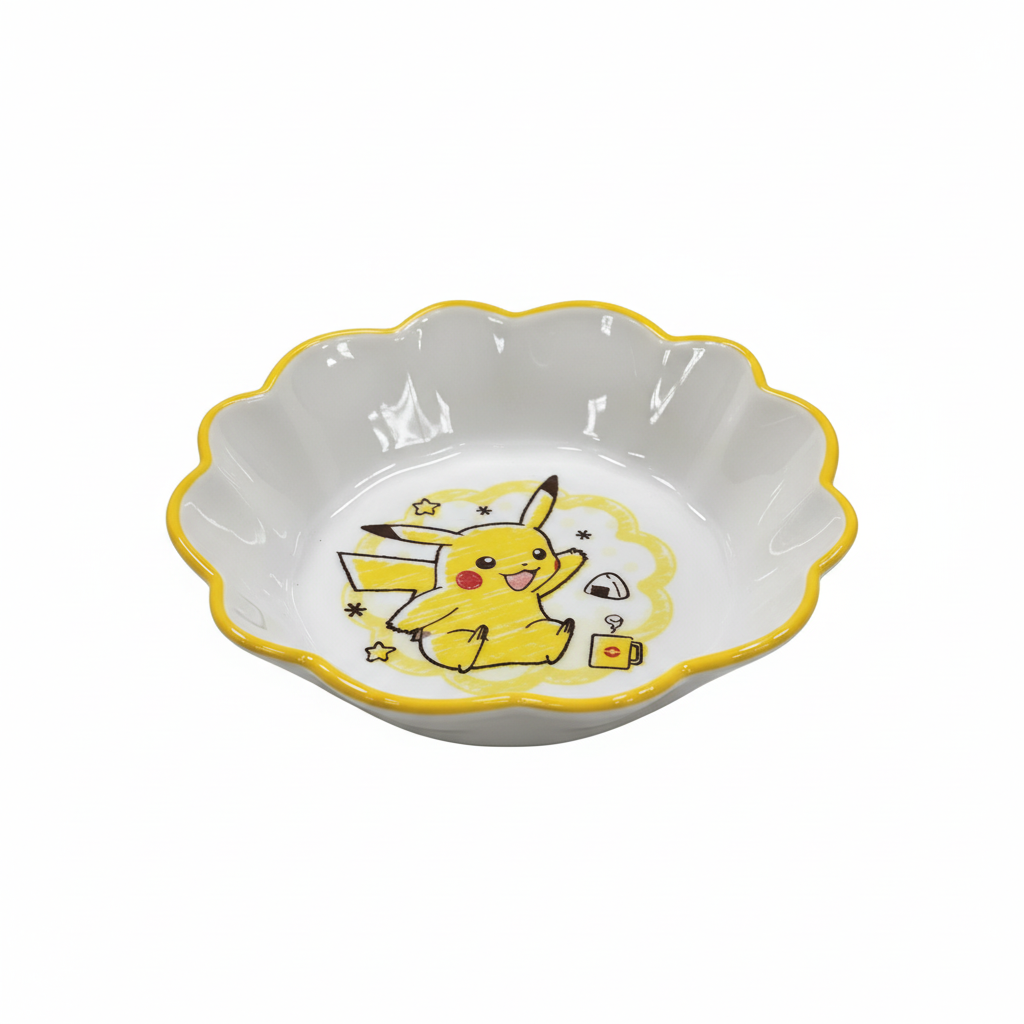 Mei Wei: Prato Cerâmica Pokemon Pikachu Shun Xiang 152mm - Embalagem em Fundo Branco