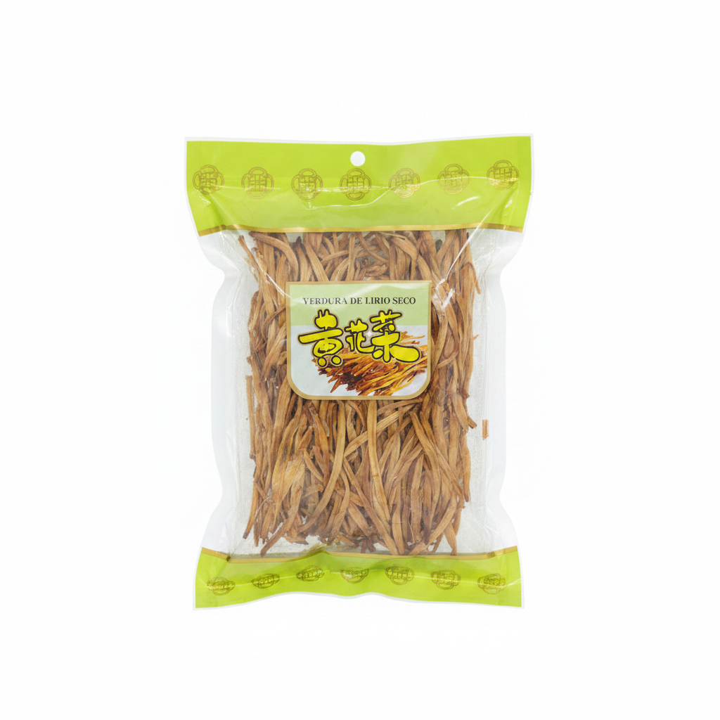 Mei Wei: Verdura de Lírio Seco(黄花菜)100g - Embalagem em Fundo Branco