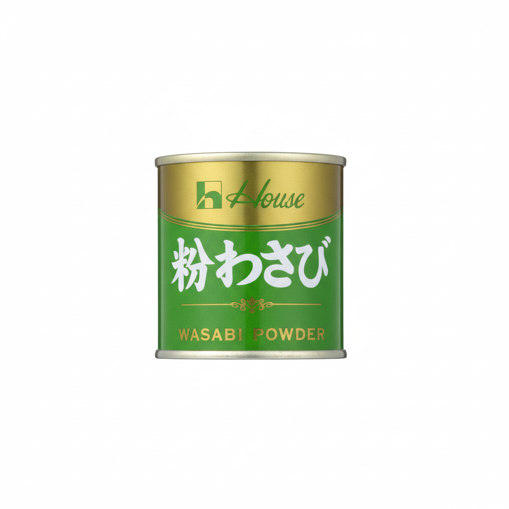 Mei Wei: Wasabi em Pó House Foods - Embalagem em Fundo Branco