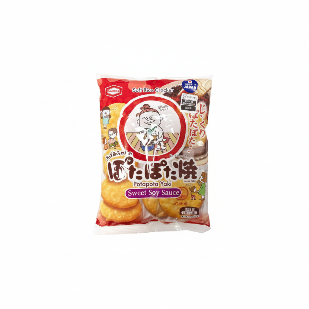 Mei Wei: Kameda Potapota Yaki Biscoito de Arroz ぽたぽた焼 113.7g - Embalagem em Fundo Branco