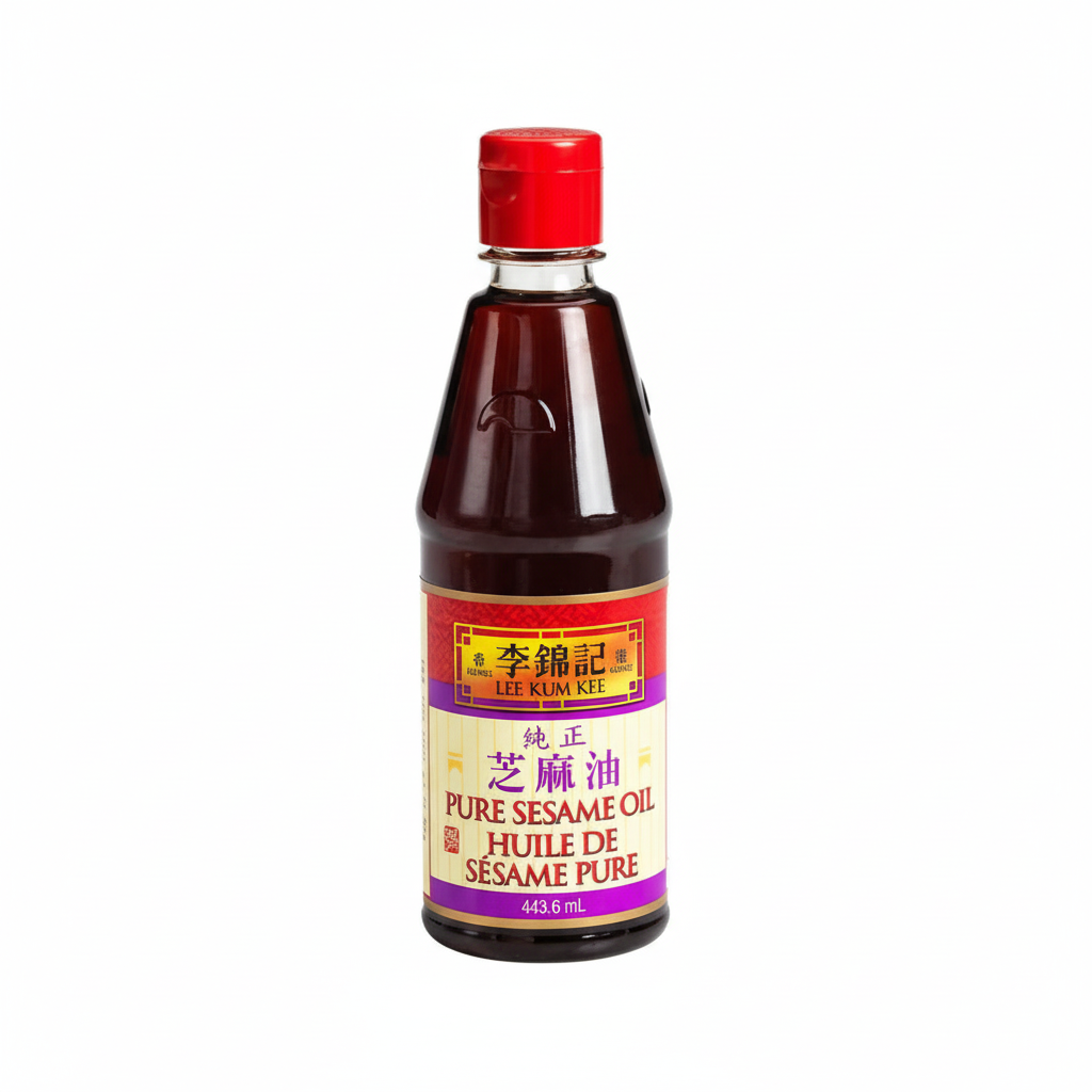 Mei Wei: Óleo de Gergelim Lee Kum Kee 443ml - Embalagem em Fundo Branco