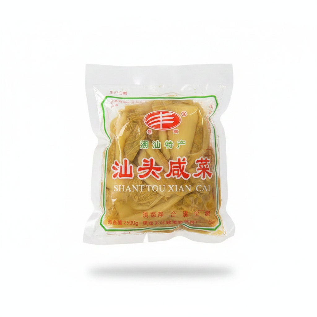 Mei Wei: Acelga Fermentada Shantou 汕头和菜 2500g - Embalagem em Fundo Branco