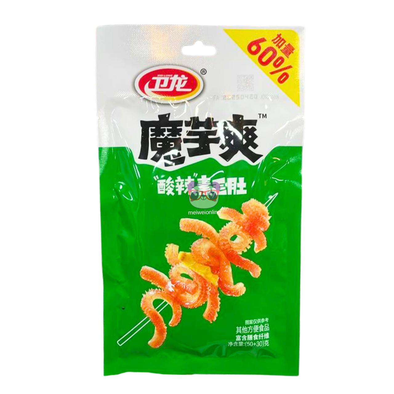 Tiras de konjac picante e azedo - WeiLong 80g