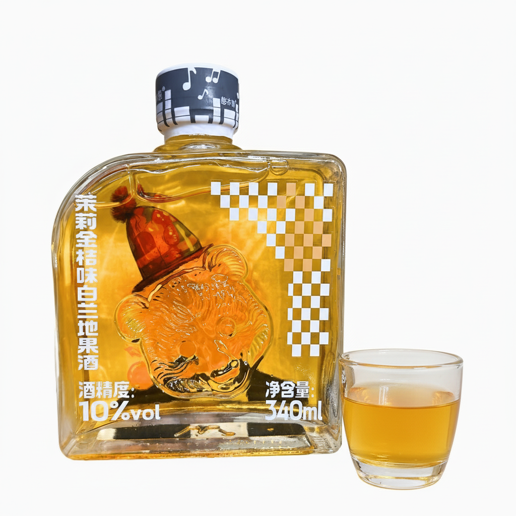 Licor Chinês de Kikam e Jasmim 340ml - 熊本熊茉莉金桔味白兰地果酒