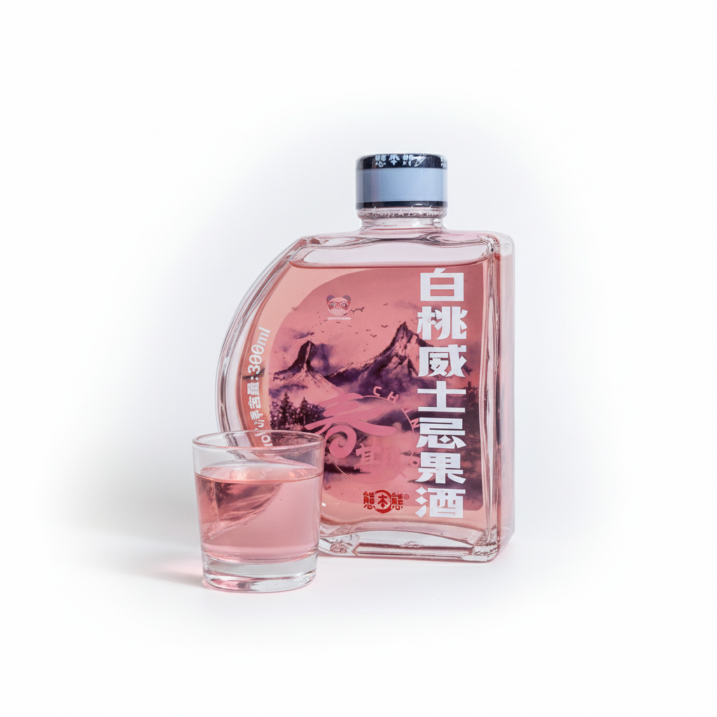 Licor Chinês de Pêssego Chunqiuyue 330ml - 春其月白桃威士忌果酒