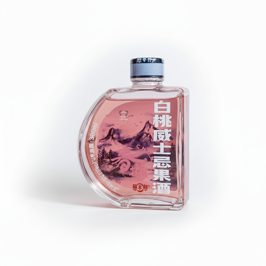 Licor Chinês de Pêssego Chunqiuyue 330ml - 春其月白桃威士忌果酒