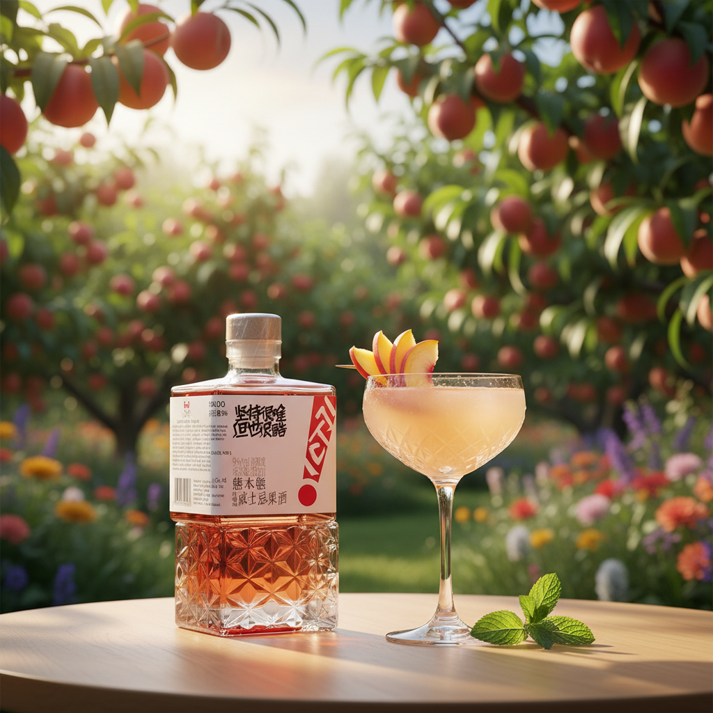 Licor Chinês de Pêssego 320ml - 熊本熊威士忌果酒