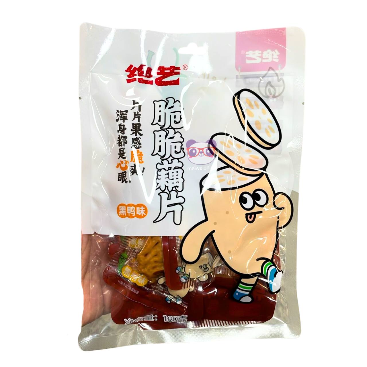 Raiz de lótus crocante em conserva sabor pato preto - Changsha 180g