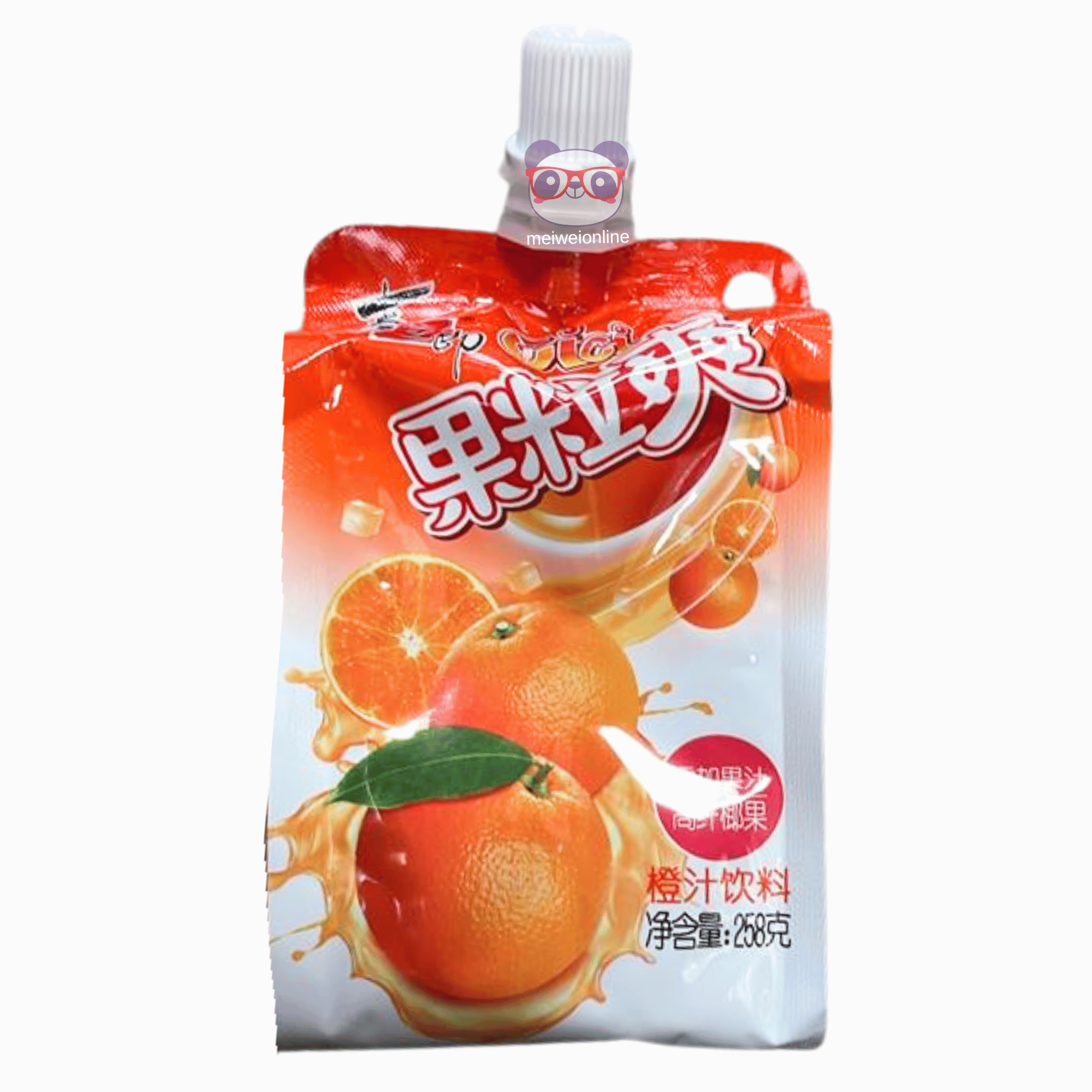 Bebida de laranja chinesa com pedaços pouch 285g embalagem original Mei Wei