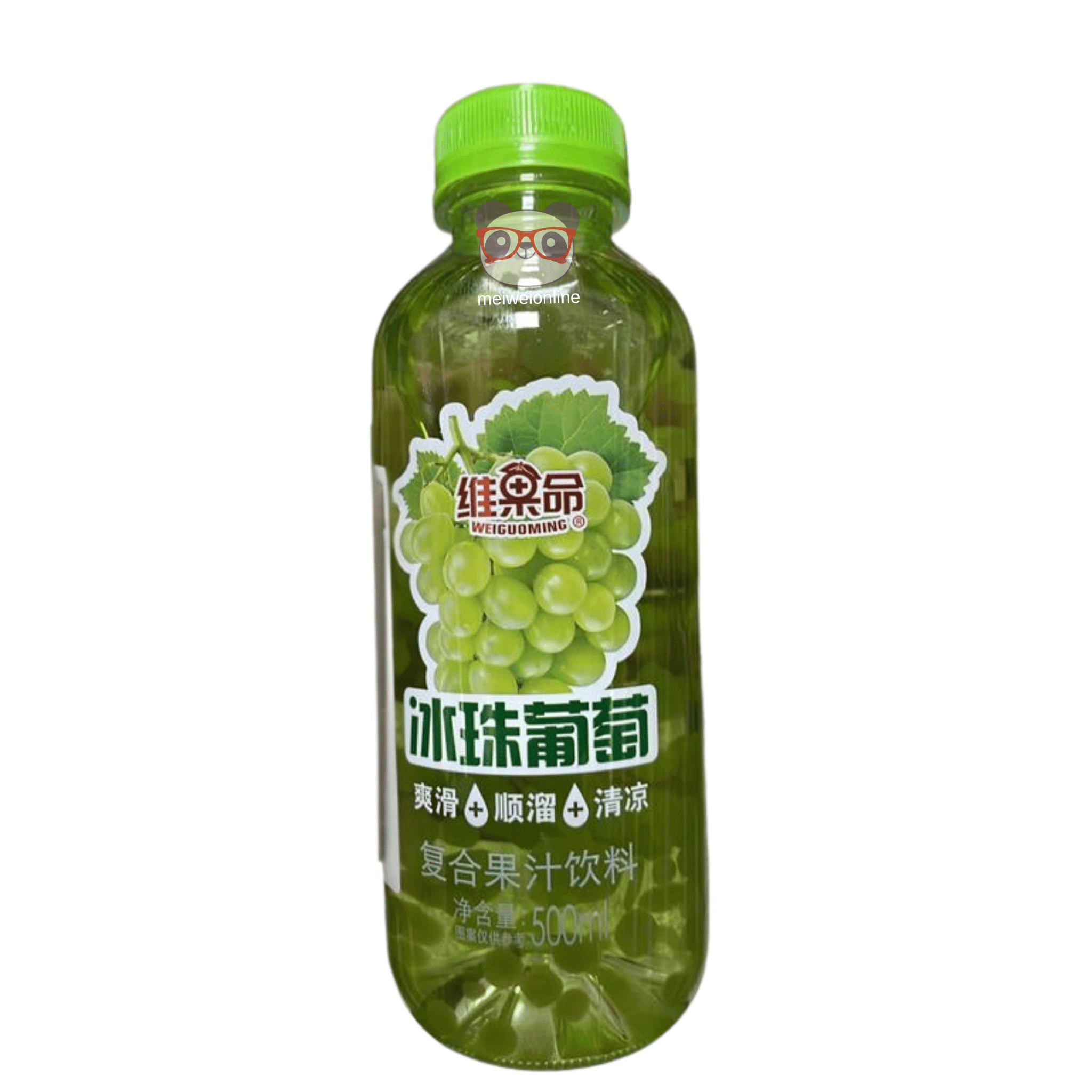 Bebida de uva verde com pérolas Weiguoming (维果命冰珠葡萄) 500ml – bebida oriental refrescante pronta para beber Mei Wei