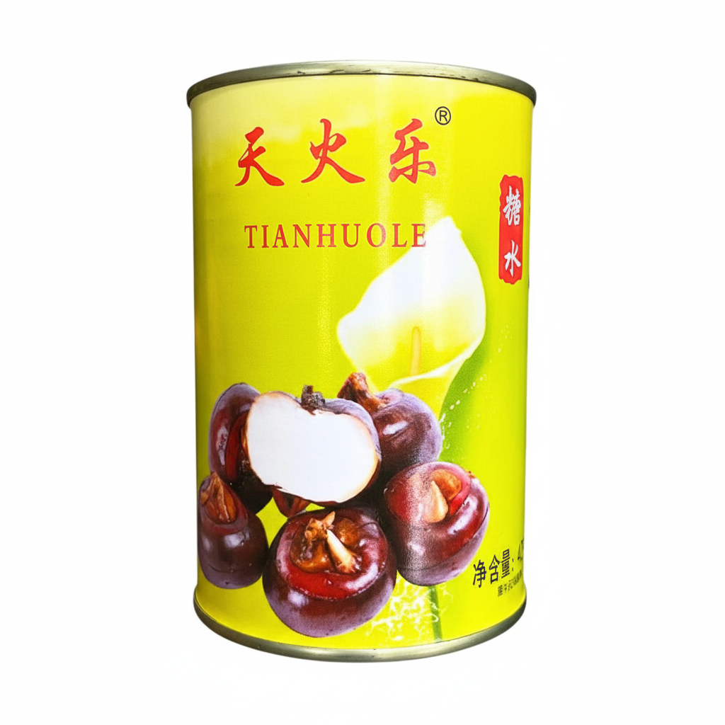 Mei Wei: Castanha d'água enlatada Tianhuole 425g em lata - conserva oriental para receitas asiáticas e saladas