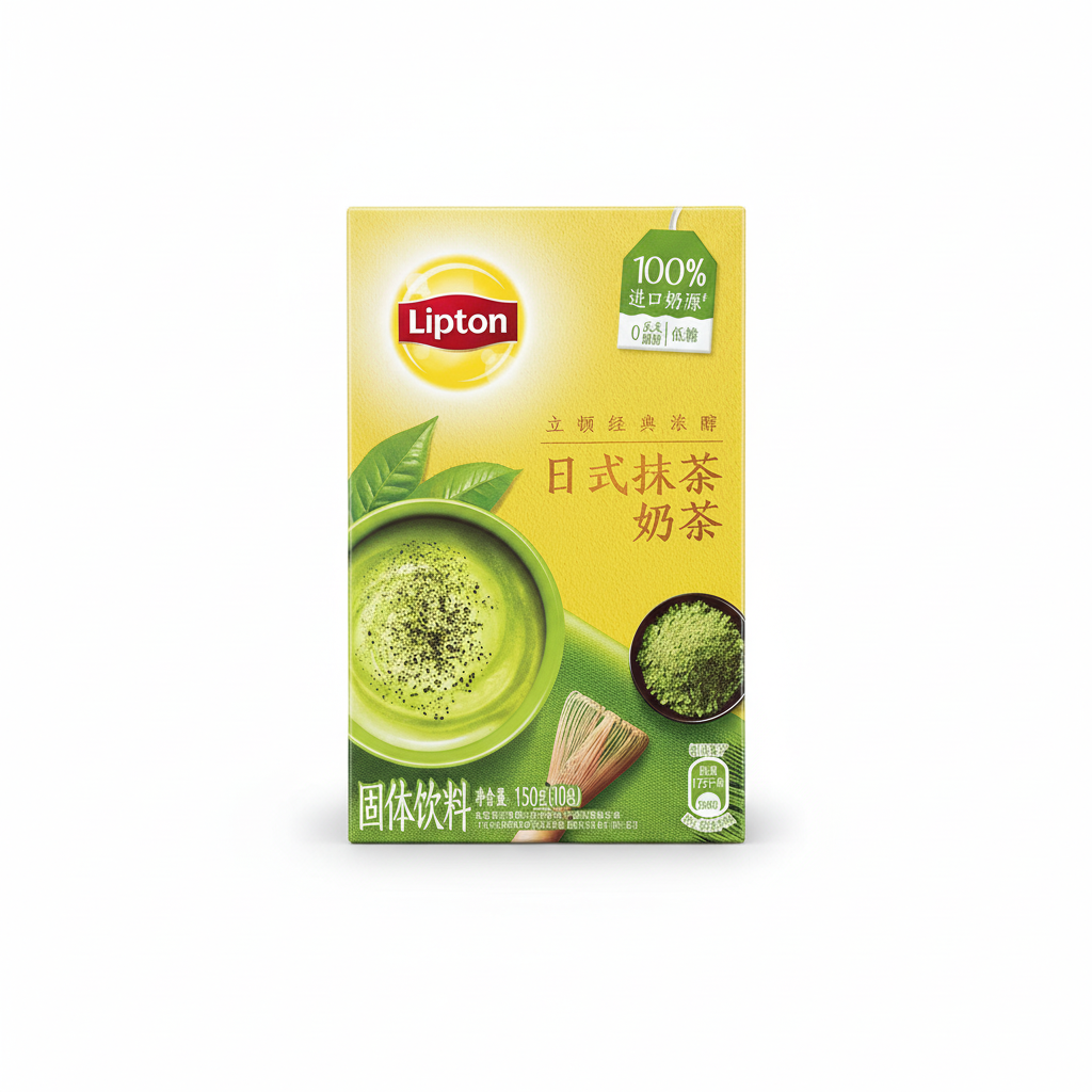 Mei Wei Chá Matcha em Pó Lipton 150g - Embalagem em Fundo Branco