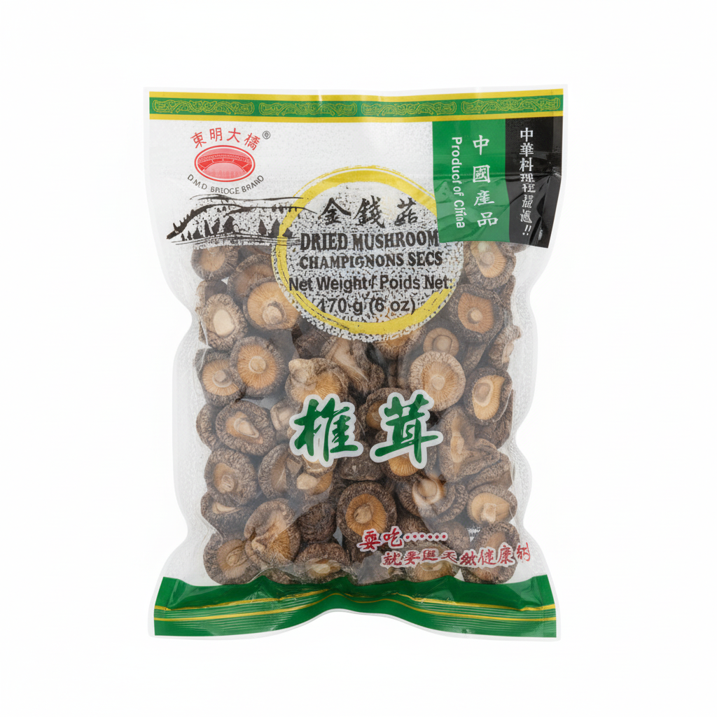 Cogumelo Desidratado Shiitake DMD Bridge 170g - Embalagem em Fundo Branco