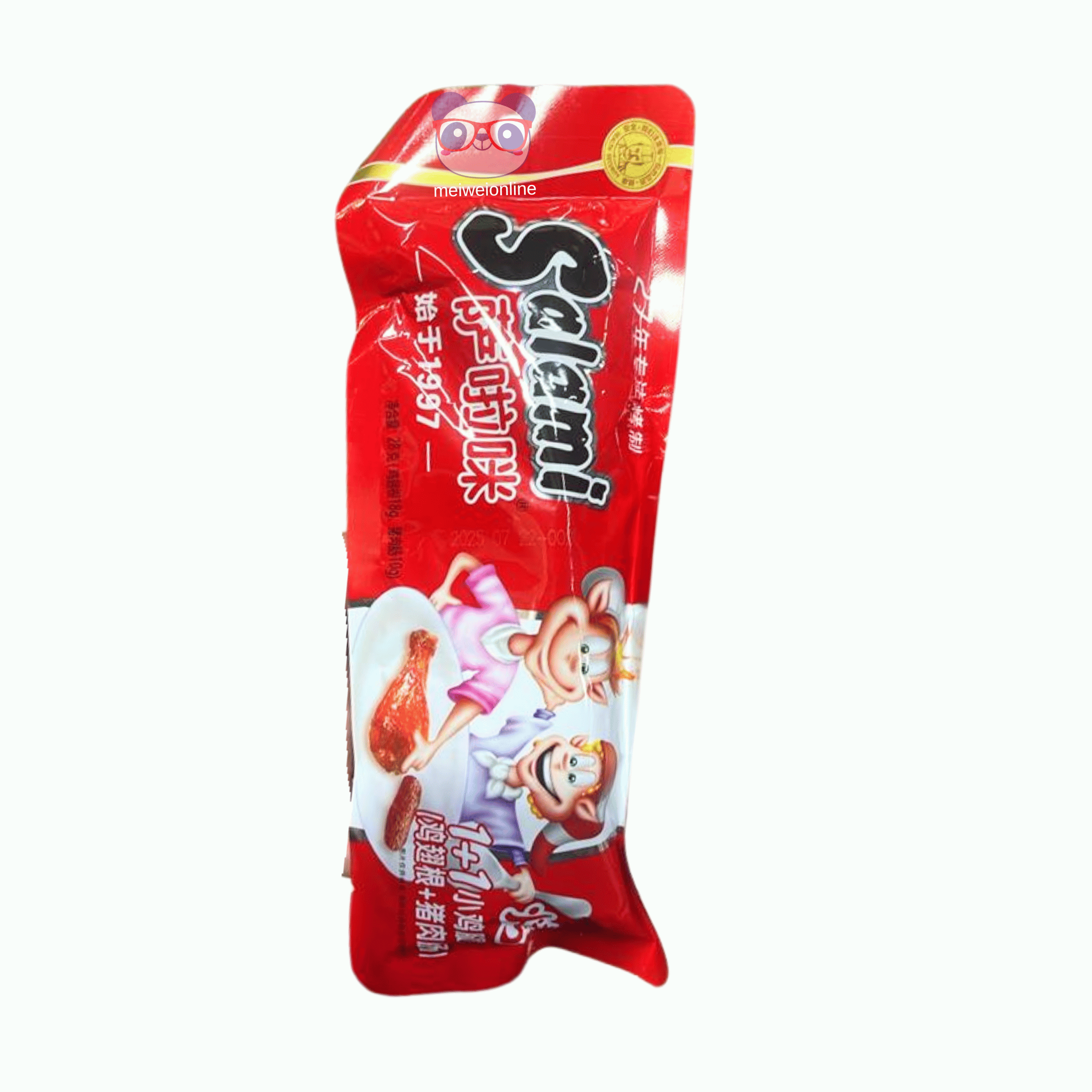 Mei Wei Embalagem de coxinha de frango assada Salami 1 unidade petisco oriental pronto para consumo