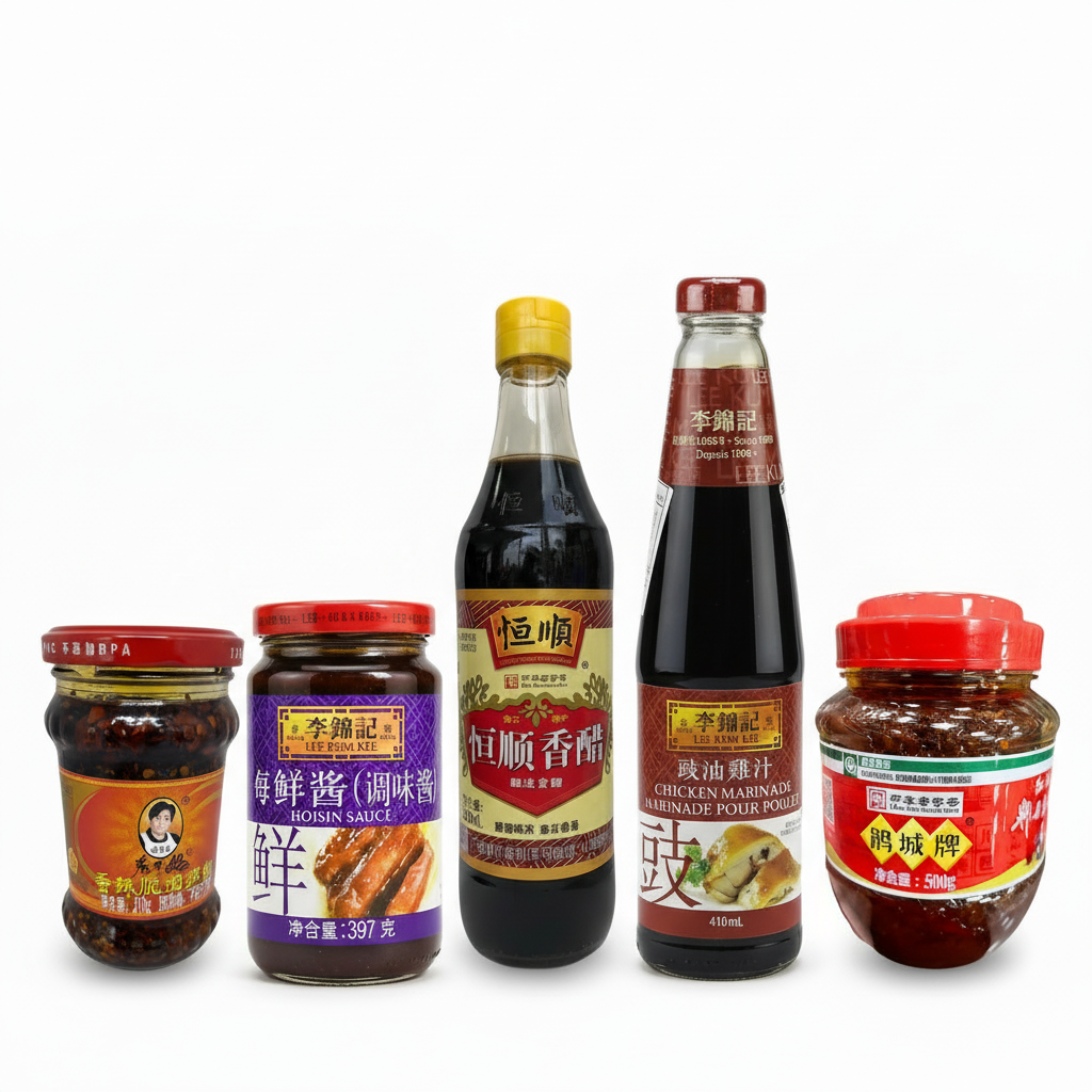 Mei Wei: Kit Sabores Intensos e Picantes com 5 produtos - pimenta Lao Gan Ma, vinagre preto, toban djan, hoisin e teriyaki