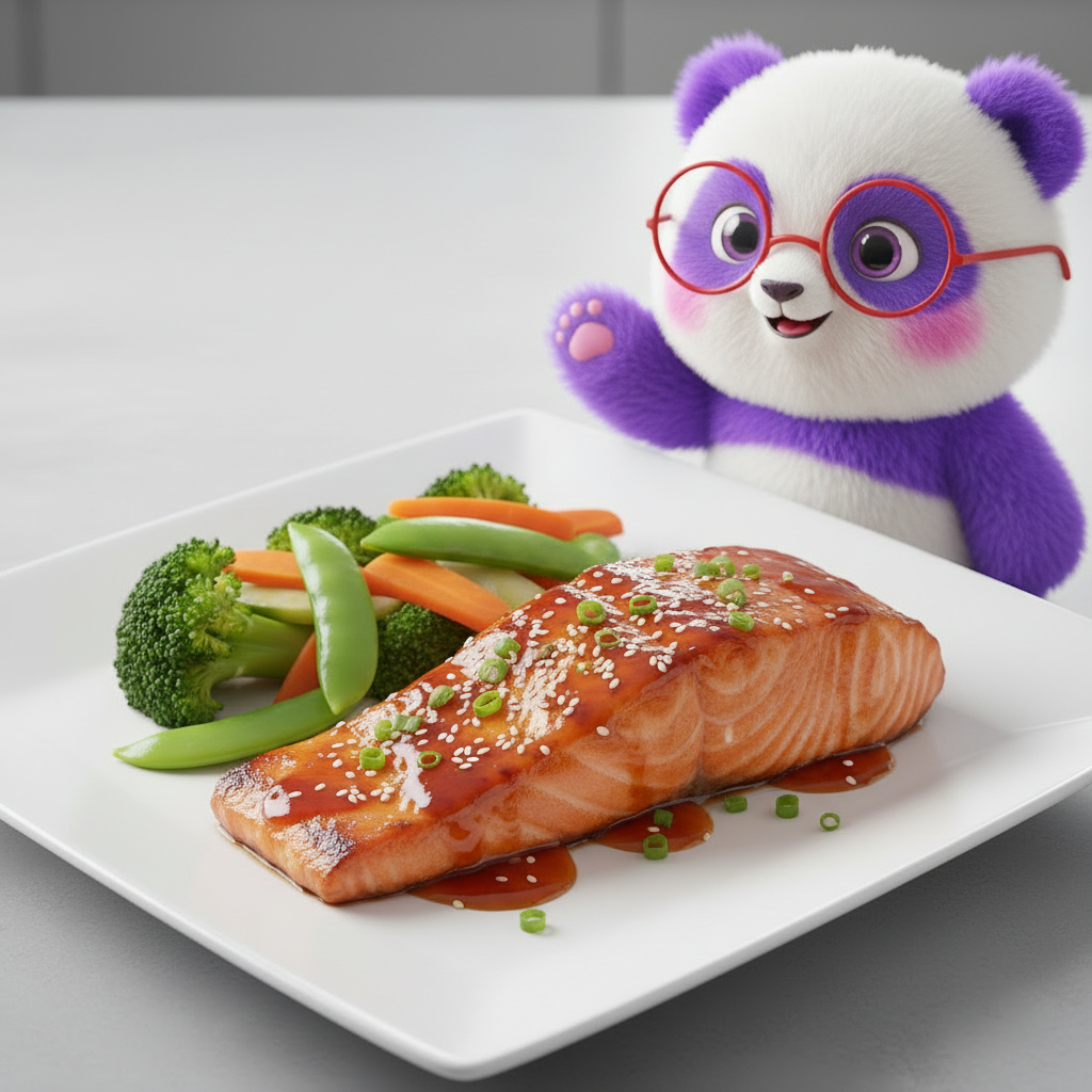 Mei Wei: Salmão grelhado com molho teriyaki