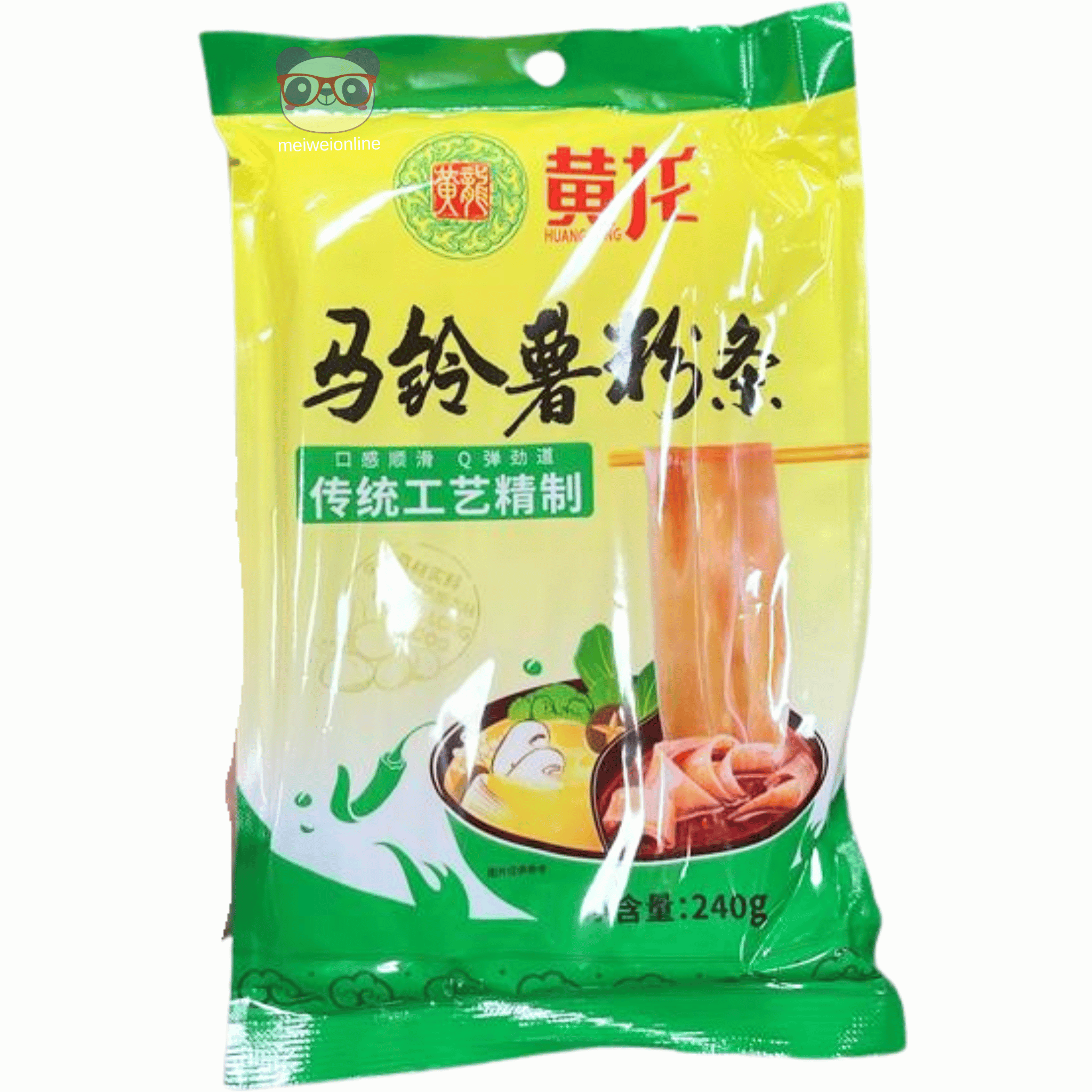 Macarrão de batata inglesa fentiao 240g Huang Hua Mei Wei embalagem oriental