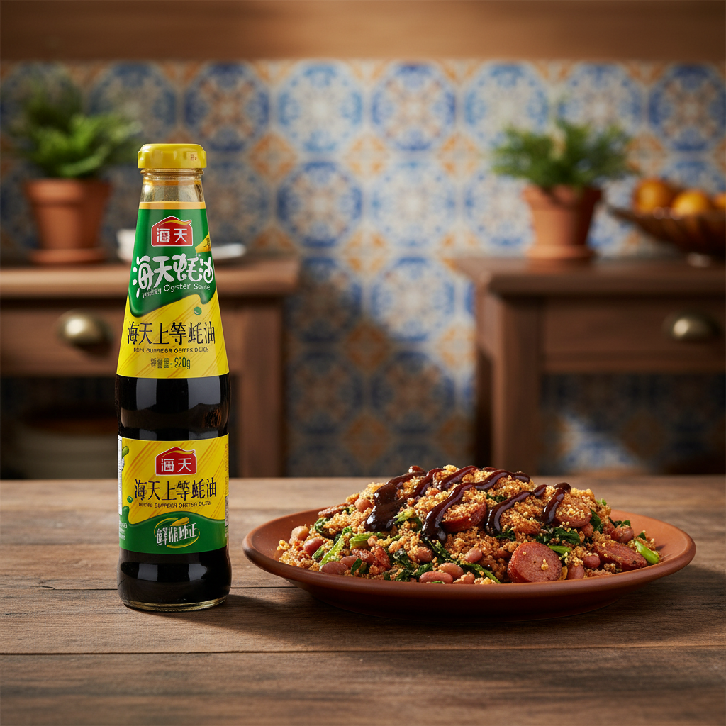 Mei Wei: Molho de Ostra Haday 520g com feijão tropeiro - prato tradicional brasileiro com toque asiático