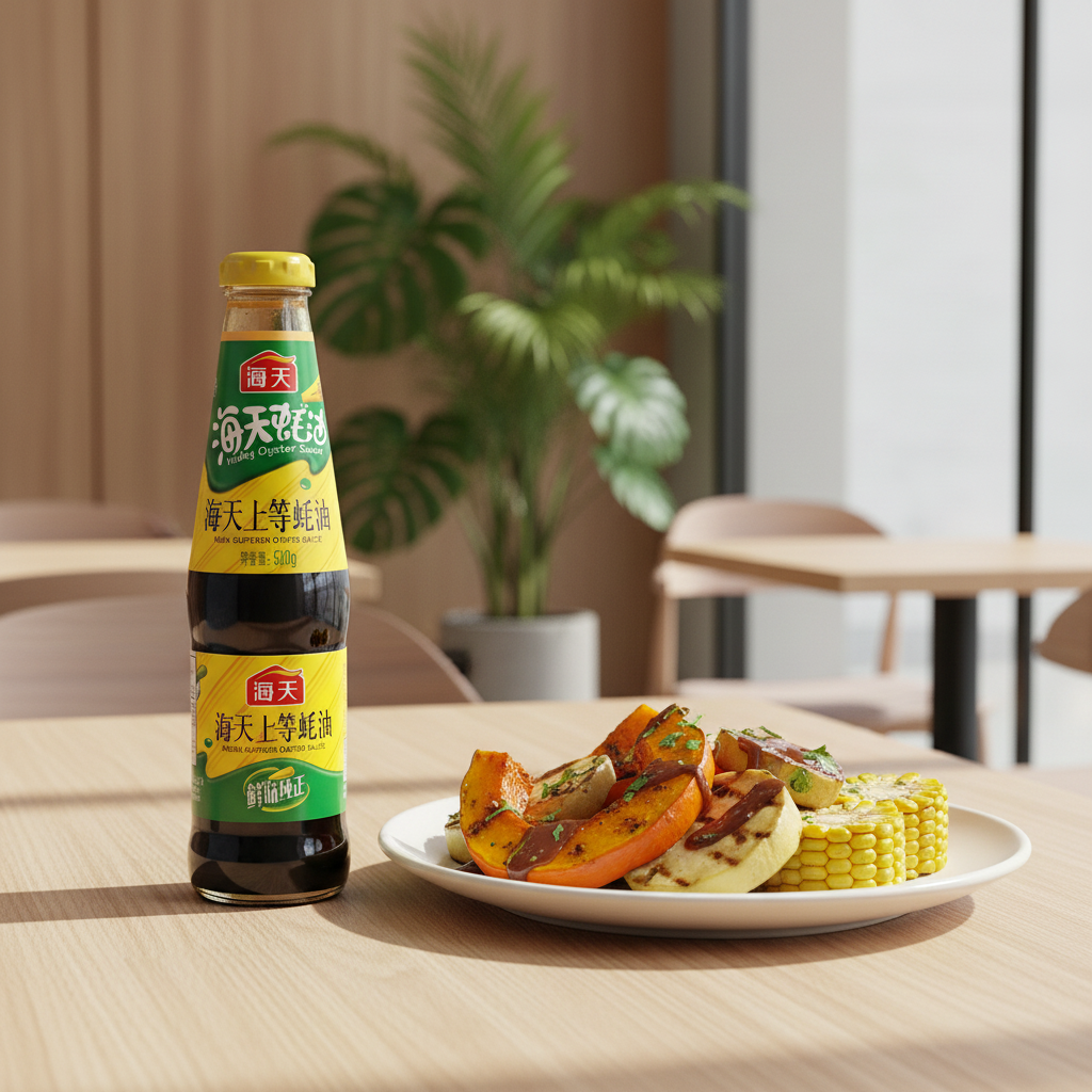 Mei Wei: Molho de Ostra Haday 520g com legumes brasileiros grelhados - abóbora mandioquinha milho saudável