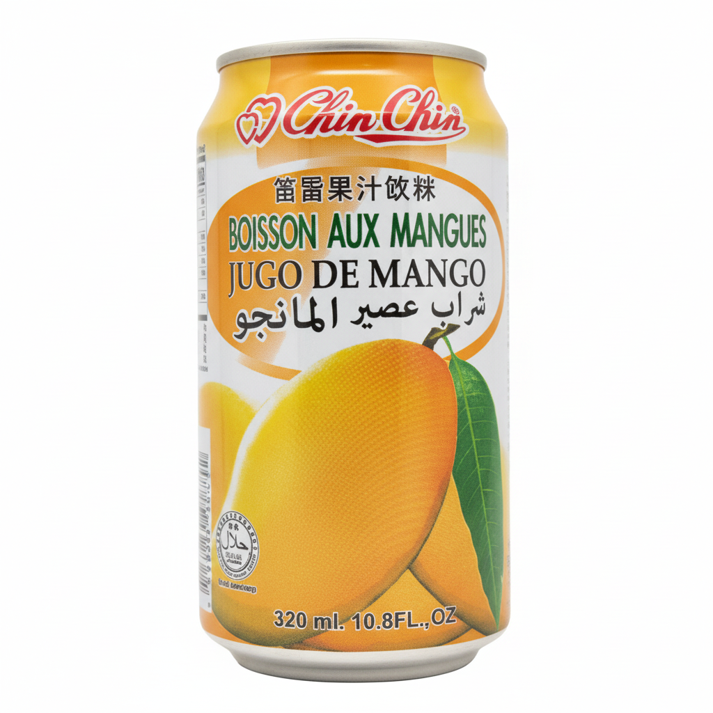 Mei Wei: Néctar de Manga Chin Chin 320ml - Embalagem em Fundo Branco