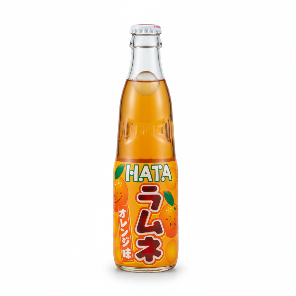 Mei Wei: Ramune Laranja Hata Kosen 200ml - Embalagem em Fundo Branco