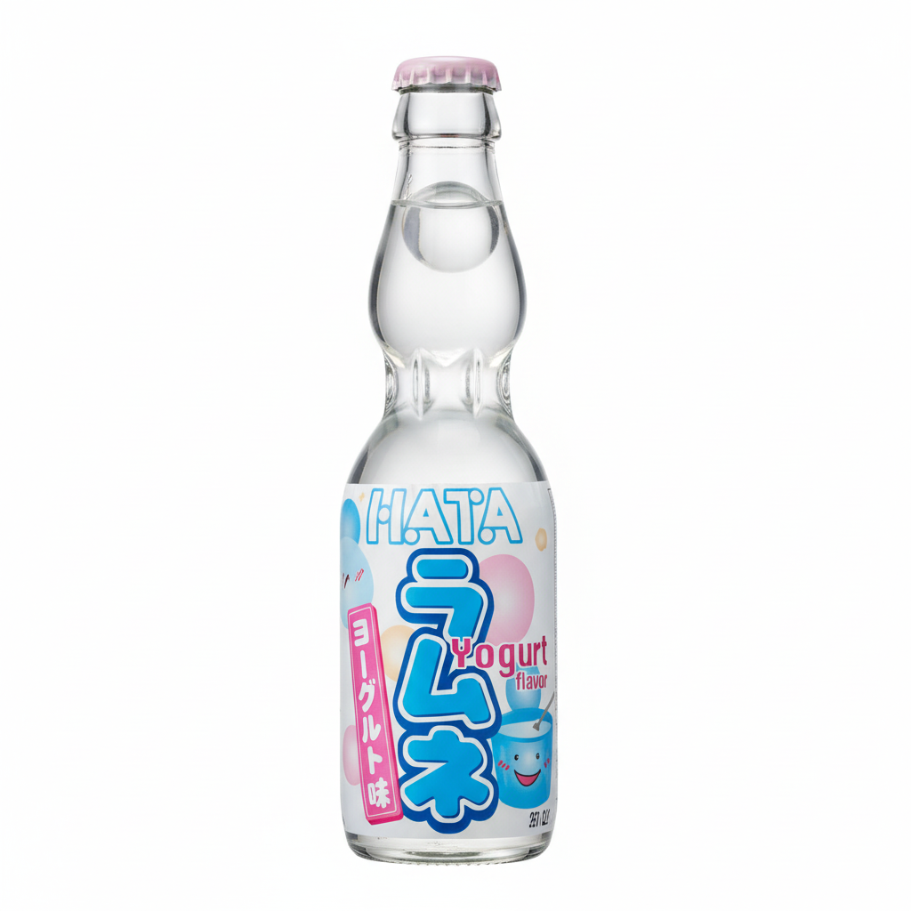 Mei Wei: Ramune Yogurt Hata Kosen 200ml - Embalagem em Fundo Branco