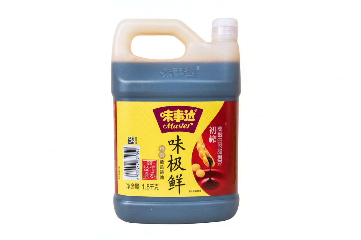 Mei Wei Shoyu molho de soja chines Master Wei Ji Xian galão 1,8 litros embalagem frontal