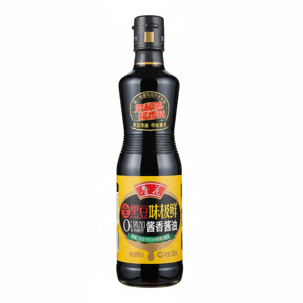 Mei Wei: Shoyu Preto Premium Luhua 500ml - Embalagem em Fundo Branco