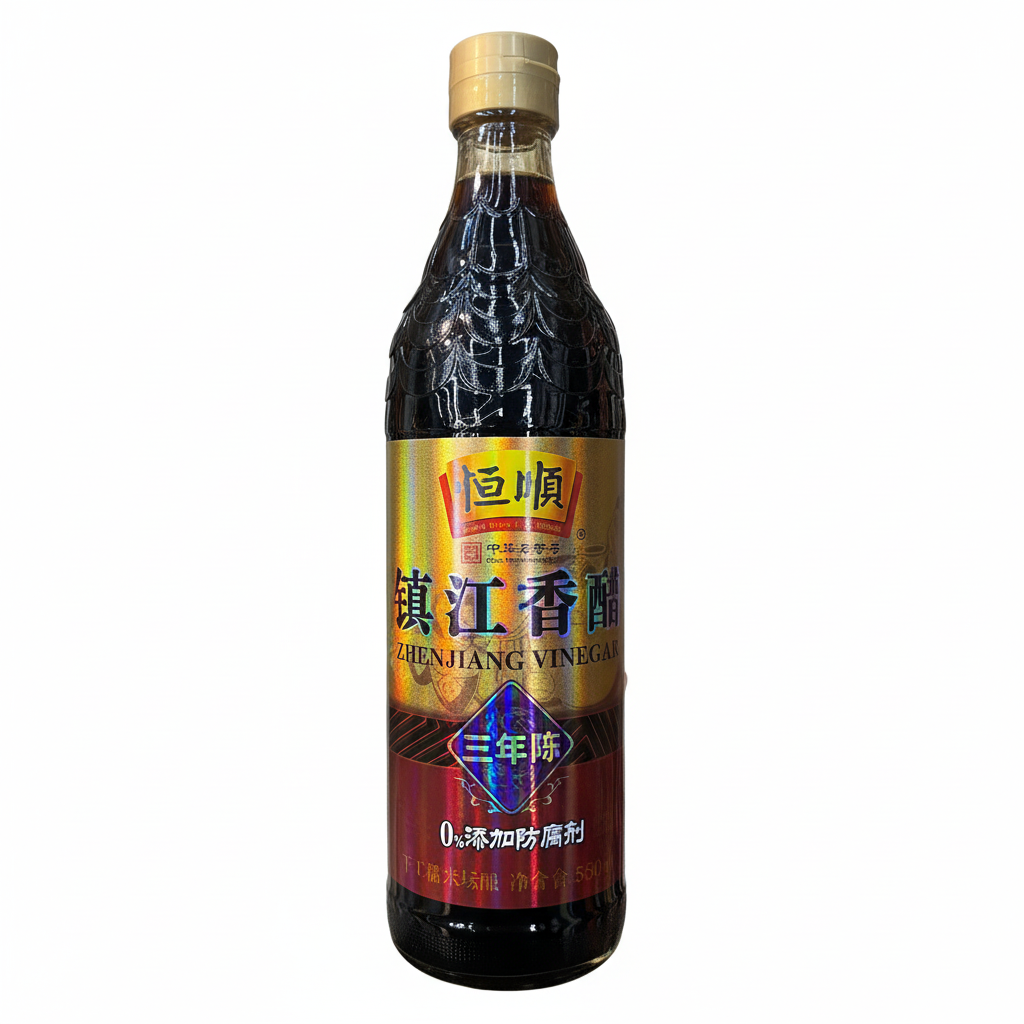 Mei Wei: Vinagre Zhenjiang Hengshun 580ml - Embalagem em Fundo Branco